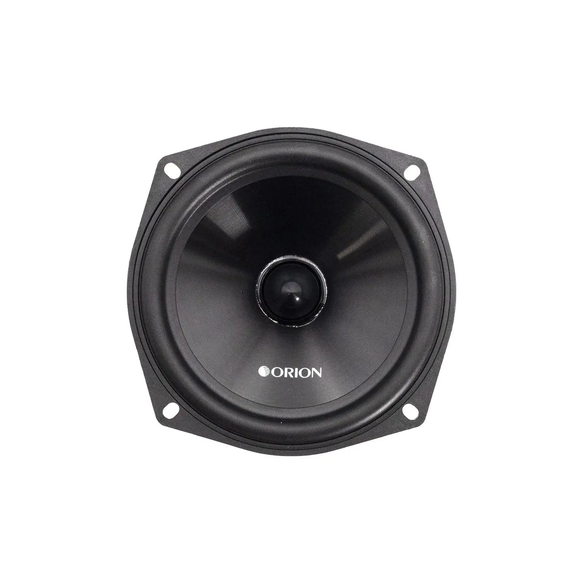 Black 5.25 inch car woofer speaker with dust cap and speaker frame holes