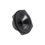Side view of black 5.25 inch car component woofer speaker with mounting tabs