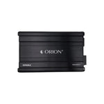 ORION black 4-channel car audio amplifier front view with branding