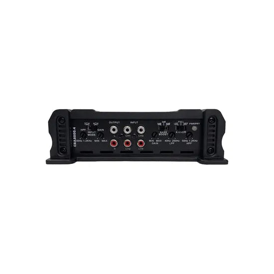 ORION 4-channel car audio amplifier rear controls with RCA and power terminals