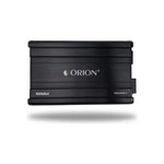 ORION black 4-channel car audio amplifier front panel view with model label