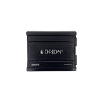 Orion 2-channel amplifier front view with ORION logo and side model marking