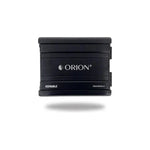 Orion 2-channel amplifier in black housing with ORION logo on front panel