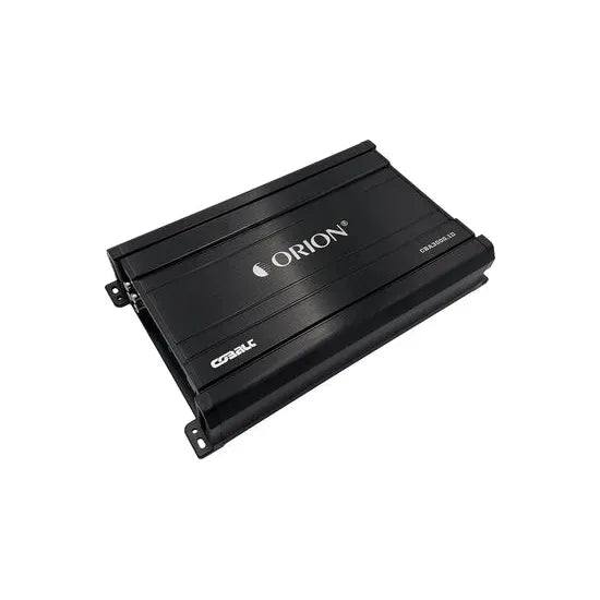 Black Orion monoblock amplifier with ORION logo and metal side brackets