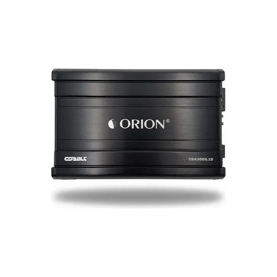 Black Orion CBA3000.1D monoblock amplifier enclosure with ORION logo