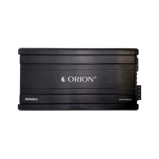 ORION 4-channel amplifier, black metal case with ORION logo and CBA3500.4