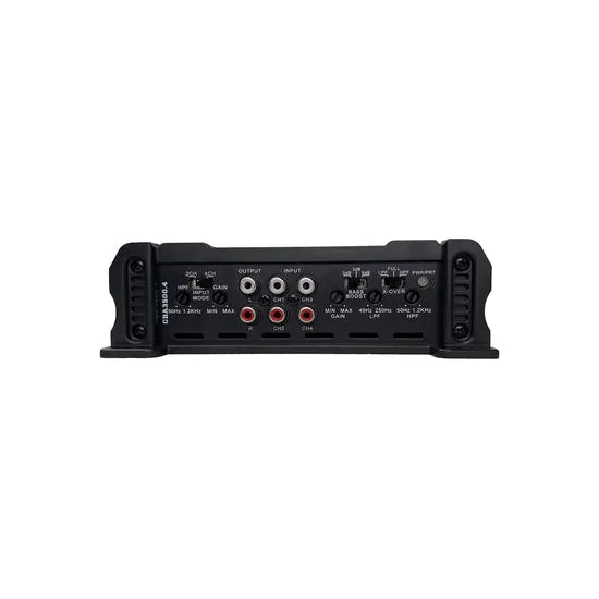 ORION 4-channel amplifier rear ports, including RCA jacks and power terminals