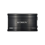 Black Orion car monoblock amplifier with ORION logo and label text