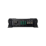 Black Orion car amplifier rear connections with fuse slots and terminals