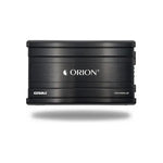 Black Orion car monoblock amplifier front view with ORION logo