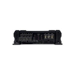 Black Orion 4-channel car amplifier rear panel with wiring terminals and fuse area