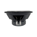 Orion 10-inch subwoofer rear view with visible dual terminals on the frame