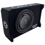 Black passive down-firing subwoofer enclosure with Orion logo and 1200W badge