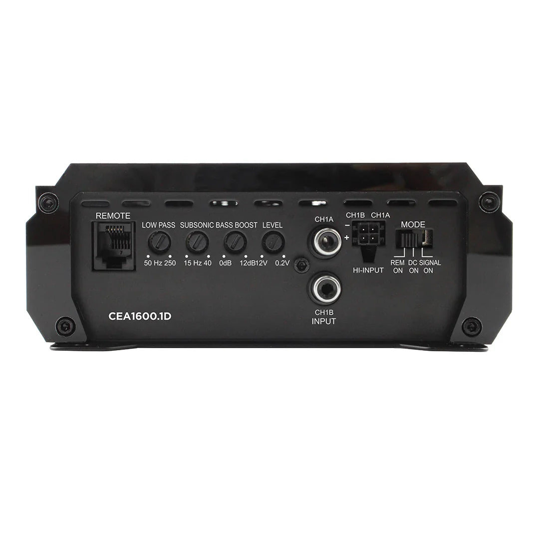 Rear panel black class D monoblock amplifier with CH1/CHIA inputs and mode controls