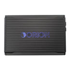 Orion 4-channel Class D amplifier with ORION logo, black ribbed housing