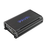 Orion 4-channel class D amplifier, ridged black housing with side connection area