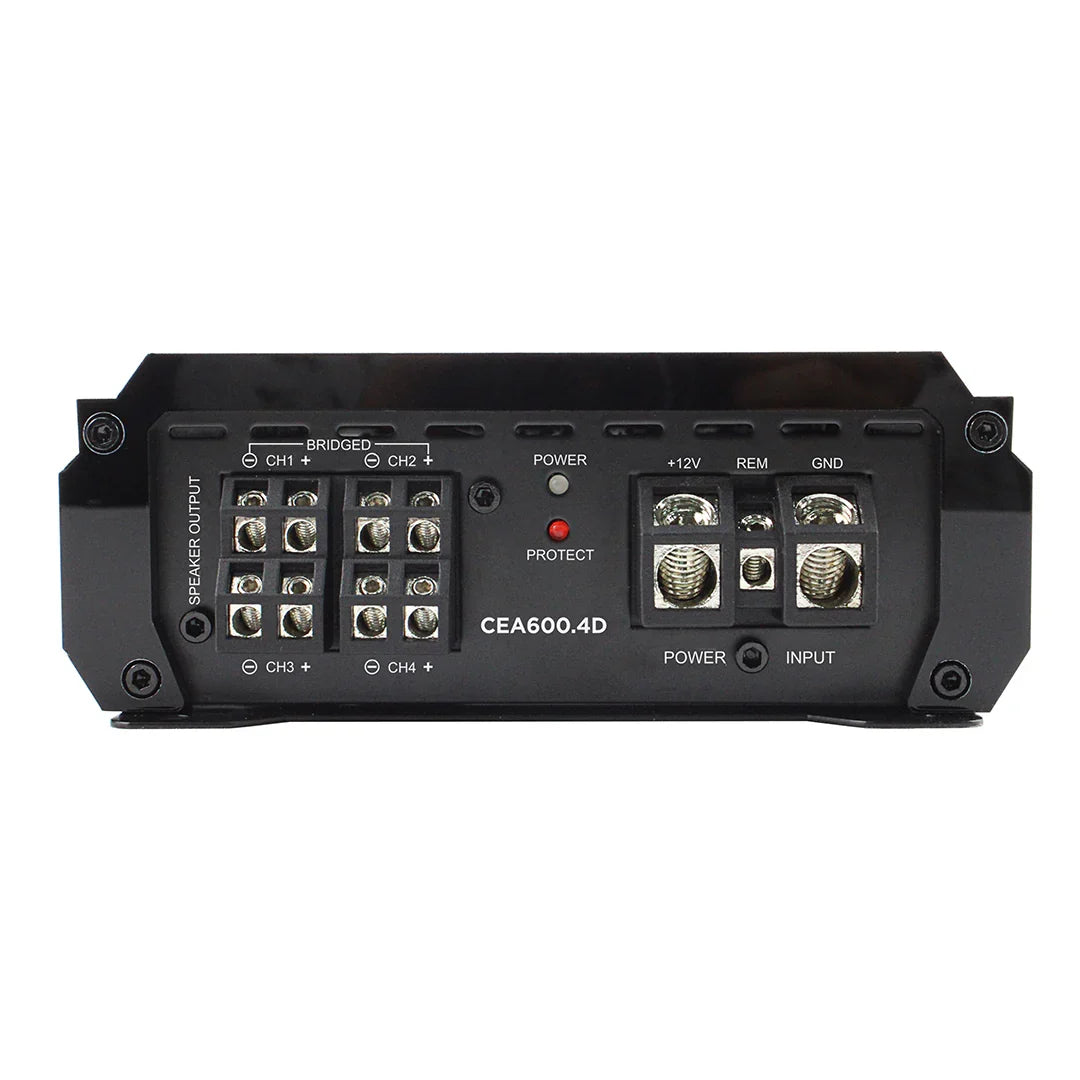 Orion CEA600.4D 4-channel class D amplifier rear panel with input and power terminals