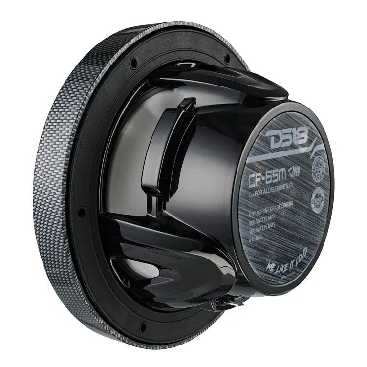 DS18 CF-65M 6.5" 2-Way 100W RMS LED RGB Coaxial Marine Speakers (Pair)