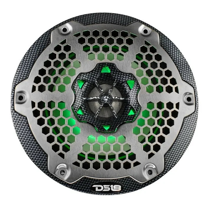 DS18 CF-65M 6.5" 2-Way 100W RMS LED RGB Coaxial Marine Speakers (Pair)