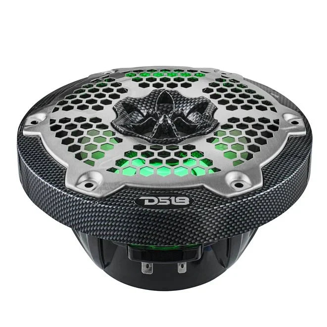 DS18 CF-65M 6.5" 2-Way 100W RMS LED RGB Coaxial Marine Speakers (Pair)