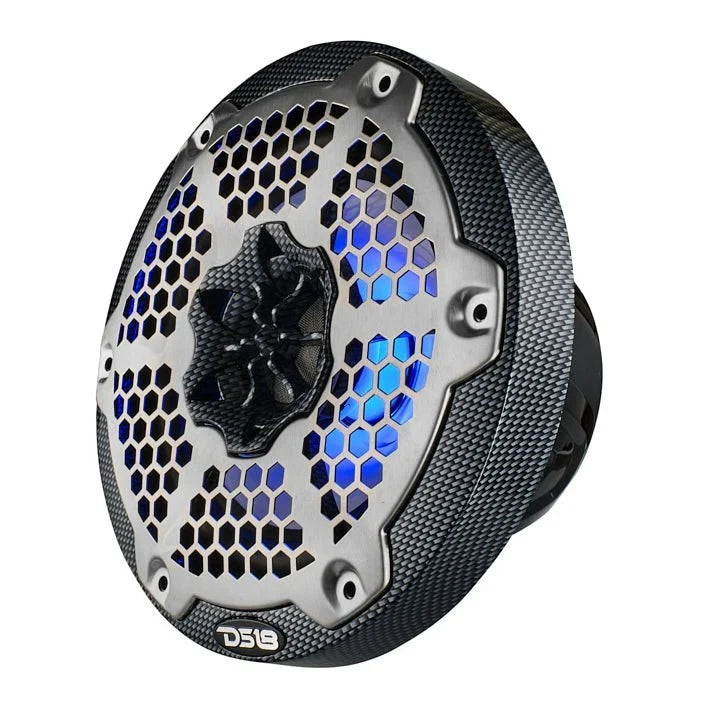 DS18 CF-65M 6.5" 2-Way 100W RMS LED RGB Coaxial Marine Speakers (Pair)