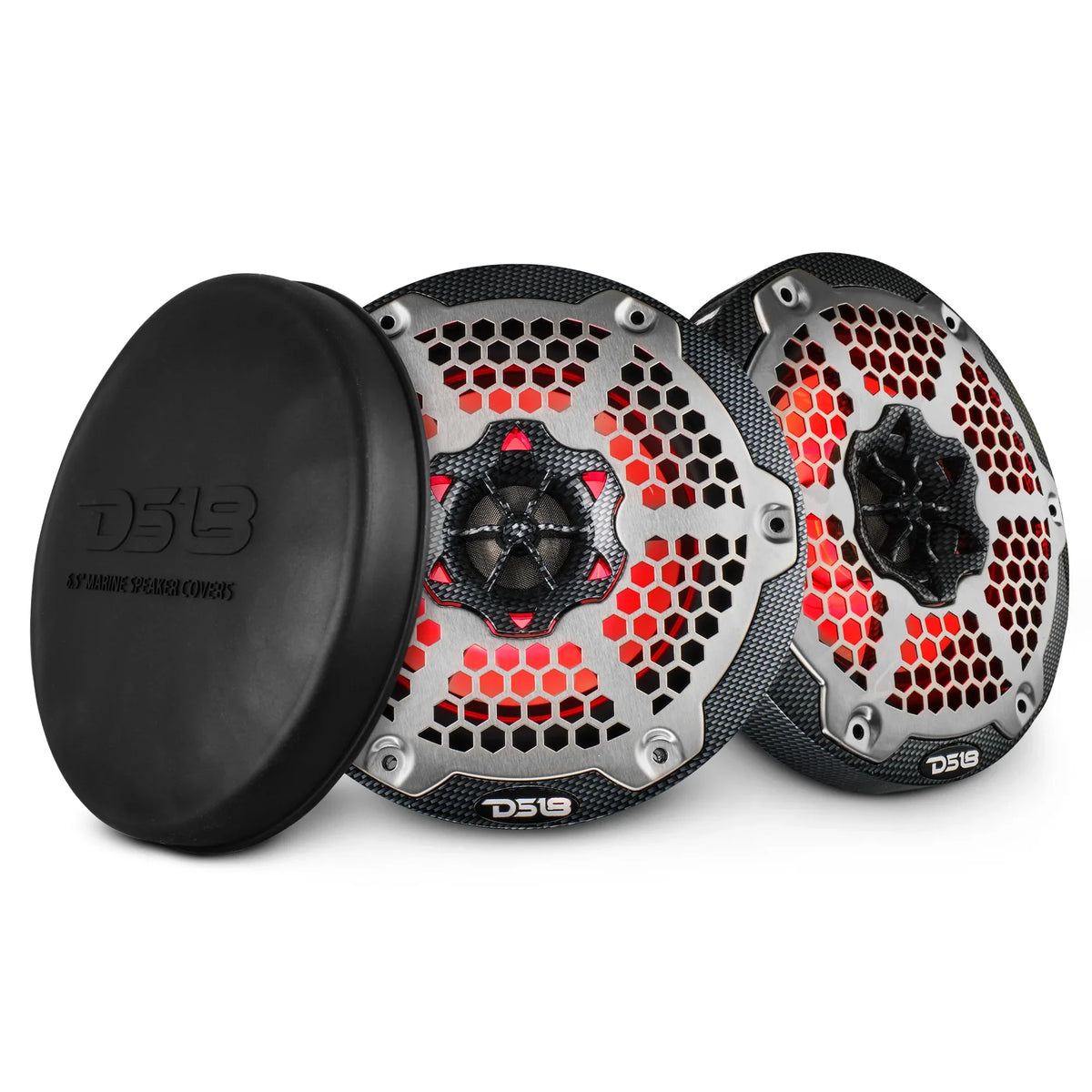 DS18 CF-65M 6.5" 2-Way 100W RMS LED RGB Coaxial Marine Speakers (Pair)