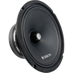 Black Orion 10-inch midrange speaker driver with dust cap and cone surround