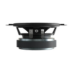 Car midrange speaker rear view with metal mounting plate and terminals