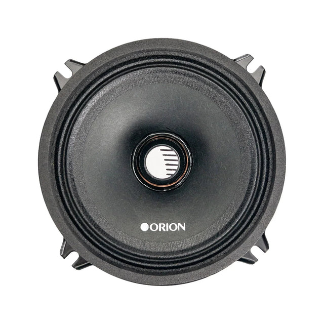 Black Orion 5.25-inch midrange speaker with circular driver and mounting tabs