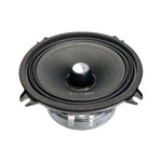 Black Orion midrange speaker from side view with exposed mounting bracket