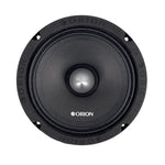 Black Orion car speaker with silver dome cone and round mounting holes