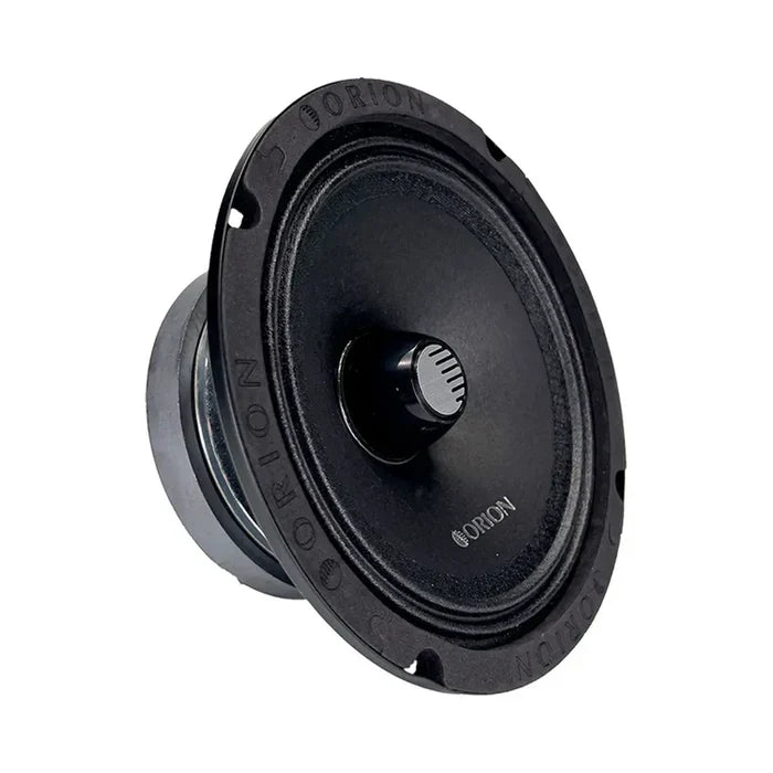 Black Orion woofer with round grille and central dome connector
