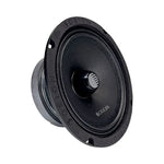 Black 6.5-inch car midrange speaker, angled side view showing mounting rim