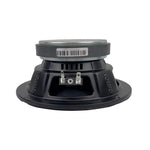 Black Orion car speaker rear with visible terminal posts and silver metal cap