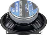 Black 6x8 midrange speaker showing Orion label on the metal cone surround