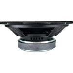 Midrange speaker side view showing black basket and silver magnet