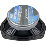 6x9 inch midrange speaker close-up with blue spec label dust cap and black basket