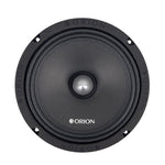 Black 8-inch midrange speaker driver with central dome and mounting holes