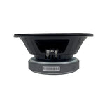 Black 8-inch midrange speaker driver back view with screw terminals