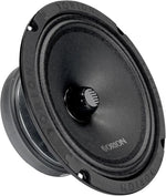Orion 8-inch midrange speaker, angled view of black cone and dust cap