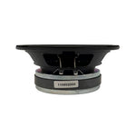 6.5 inch midbass speaker with rear terminals and label plate, side view