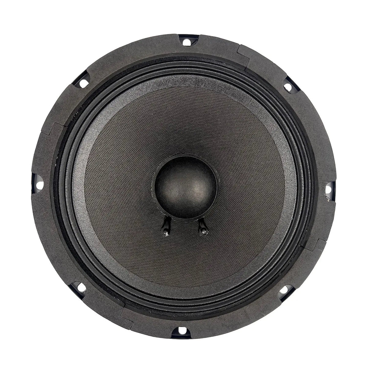 8-inch midbass speaker woofer with black cone and mounting screws
