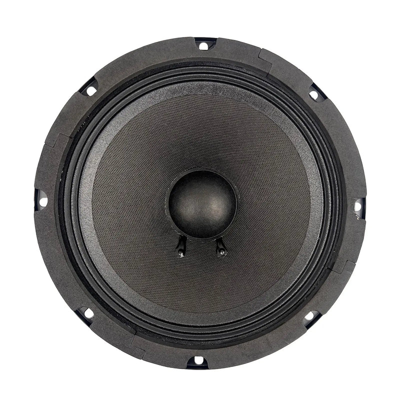 8-inch midbass speaker woofer with black cone and mounting screws