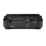 Class D monoblock amplifier rear control panel with knobs, switches, and CH1/CH2 inputs