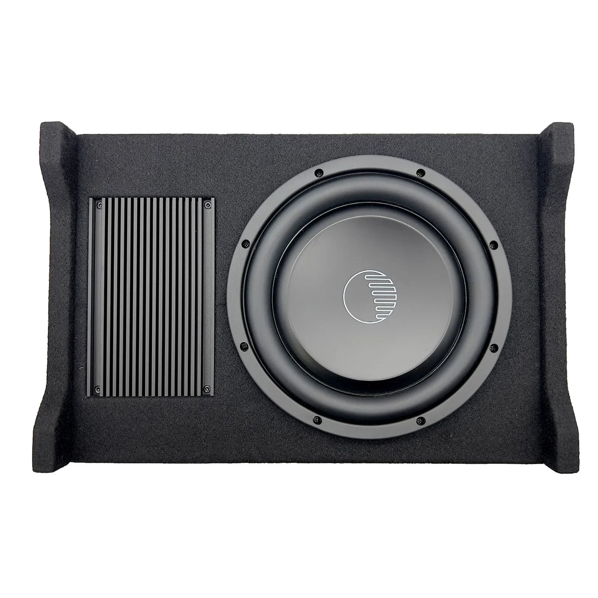 Active down-firing speaker enclosure with 10" woofer and front grille