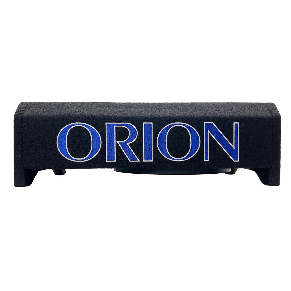 Speaker enclosure end cap with large ORION logo