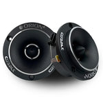 Black Orion bullet tweeters pair with silver rings and terminals