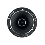 Black Orion bullet tweeter grille with silver surround and four mounting holes