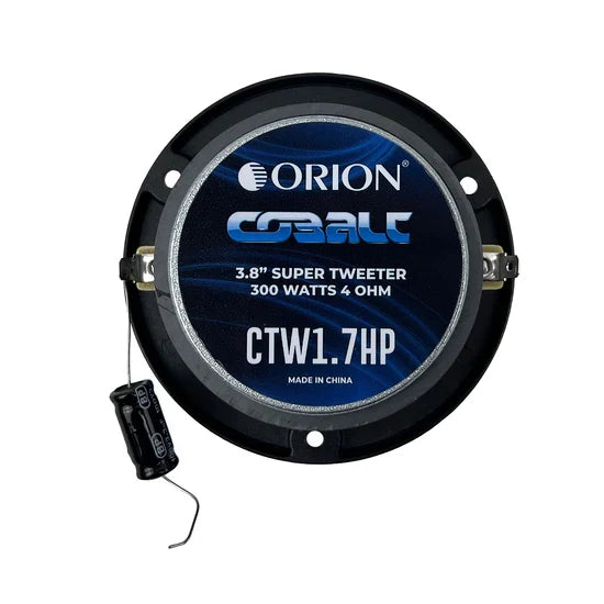 Orion CTW1.7HP 3.8 in bullet super tweeter with CTW1.7HP label and wiring