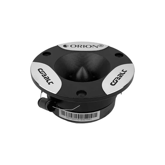 Black bullet tweeter with ORION badge and side branding on mounting face